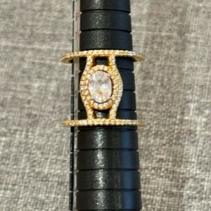 Gold tone negative space ring